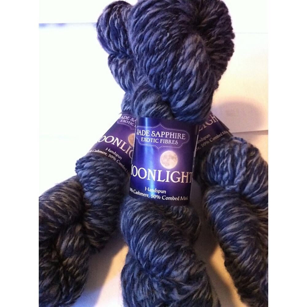 Jade Sapphire Moonlight Blue Moon Cashmere Mink Yarn QTY 3 (1 lot)  Handspun